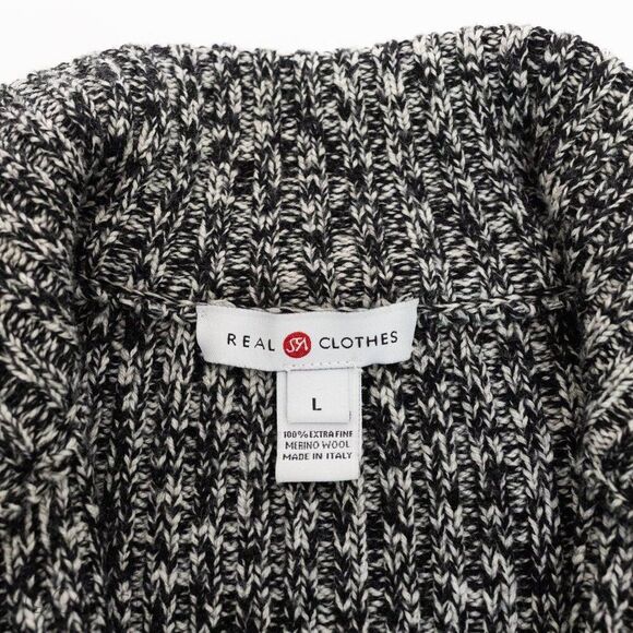 Vintage Italian Knit Cardigan L Sweater 100% Fine Merino Wool Normcore Scandi - Picture 11 of 13